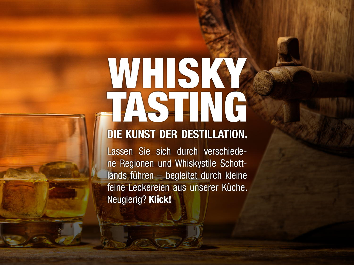 Küchenstudio Bingel&Klein Whisky Tasking Flyer Beschreibung - Klick